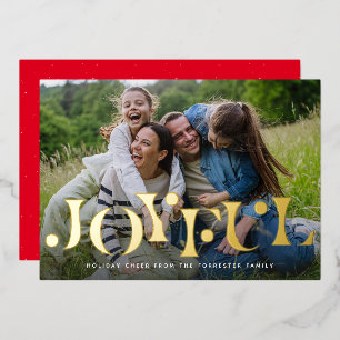 Freuen Sie sich auf Weihnachten ein Foto Folien Feiertagskarte