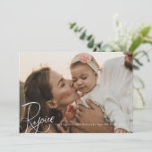 Freuen Sie sich auf Weihnachten Fotokarte Einfache (Stehend Vorderseite)