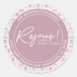 Freuen Sie sich auf Weihnachts-Pastel-Typografie-A Runder Aufkleber