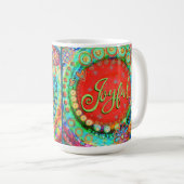 Freuen Sie sich auf Whimsical Inspirational Colorf Kaffeetasse (VorderseiteRechts)