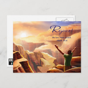 Freuen Sie sich. Christliches religiöses Ostern Feiertagspostkarte