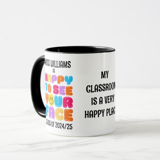 FREUEN SIE SICH, IHREN FACE-Klassenlehrer zu sehen Tasse (Vorderseite Links)