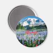 Freuen Sie sich immer auf die blumenreiche Bergwel Magnet (Vorderseite/Rückseite)