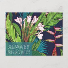 Freuen Sie sich immer auf tropische Blume auf Post Postkarte