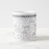 Freuen Sie sich immer Schwarz-weiß Village 20 oz T Jumbo-Tasse (Vorderseite)