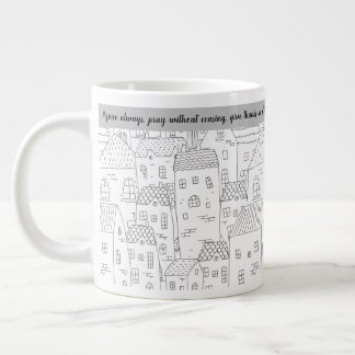 Freuen Sie sich immer Schwarz-weiß Village 20 oz T Jumbo-Tasse