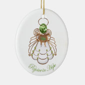 Freuen Sie sich in der Hoffnung - Weihnachtsengel Keramik Ornament (Rechts)