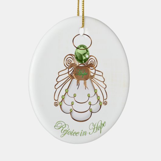 Freuen Sie sich in der Hoffnung - Weihnachtsengel Keramik Ornament (Rechts)