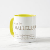 Freuen Sie sich in der religiösen Tasse des (Vorderseite Links)