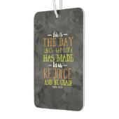 Freuen Sie sich und sein Glad Typografy Bible Vers Autolufterfrischer (Links)