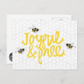 Freuen und Freie Bienen Postkarte (Vorne/Hinten)