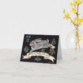 Freuen Viel Glück-Rabbit-Blank-Grußkarte Karte (Gelbe Blume)