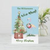 Freuen wir uns über den Flamingo Weihnachtsbaum Ankündigung (Stehend Vorderseite)