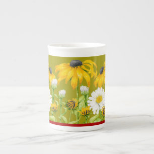 Freuer Sommer auf einer Knochen-China-Tasse Porzellantasse