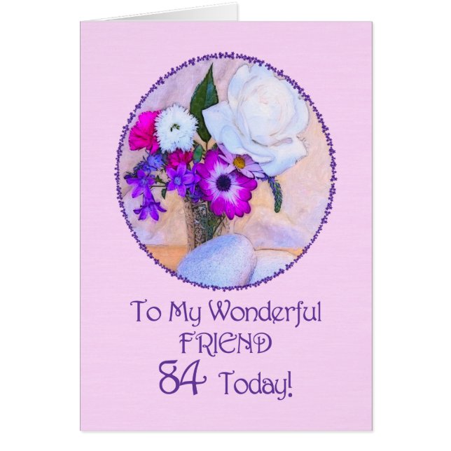Freund, 84. Geburtstag mit bemalten Blume. (Vorne)