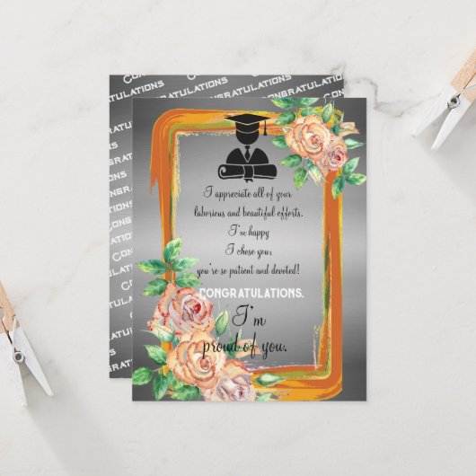 Freund Abschluss Karte (Vorderseite/Rückseite Beispiel)