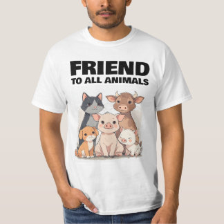 FREUND ALLER TIERE KATZE SCHWEIN HUND T-Shirt
