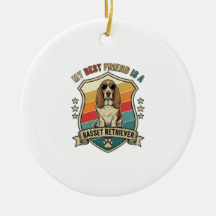 Freund Basset Retriever Hund Sonnenbrille Retro Sc Keramik Ornament