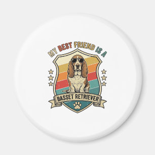 Freund Basset Retriever Hund Sonnenbrille Retro Sc Magnet