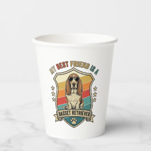 Freund Basset Retriever Hund Sonnenbrille Retro Sc Pappbecher