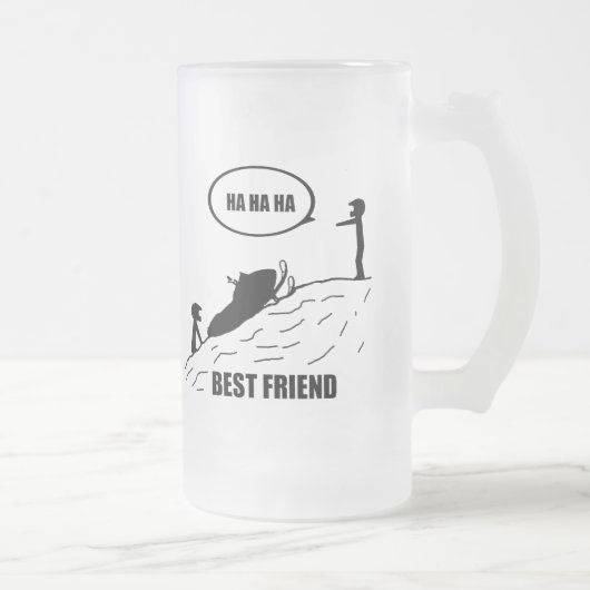 Freund/bester Freund-Tasse Mattglas Bierglas (Rechts)