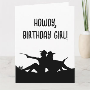 FREUND COWGIRLS WILD WEST BIRTHDAY GREETING CARD KARTE