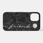 Freund Daisy auf schwarzem Damast Case-Mate iPhone Hülle (Rückseite (Horizontal))