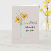 Freund danke Ihnen zwei Daisy Blume in Vase Karte (Gelbe Blume)