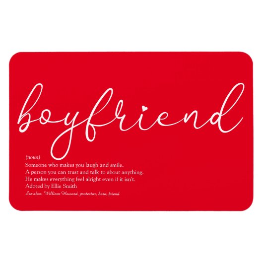 Freund-Definitions-Script Liebe Herz Rot Magnet (Horizontal)