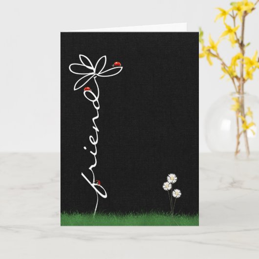 Freund denkt, Sie würden mit den Bugs der Dame nic Karte (Gelbe Blume)