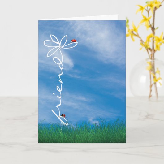 Freund denkt, Sie würden mit den Bugs der Dame nic Karte (Gelbe Blume)