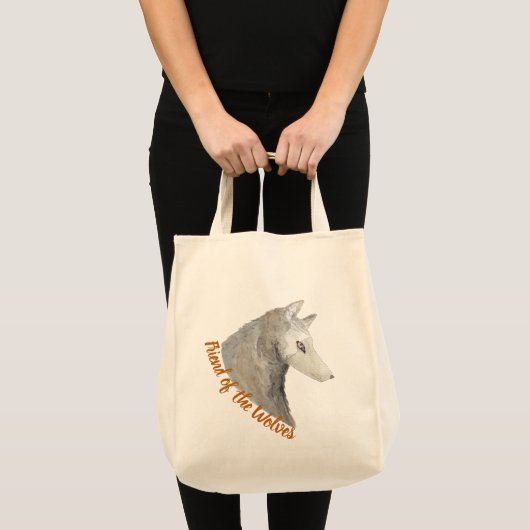 Freund der Wolfen Wasserfarbe Holzwolf Tragetasche (Vorderseite (Produkt))