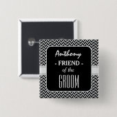 FREUND DES GROOM Trendy Hahnentrittmuster A09 Button (Vorne & Hinten)