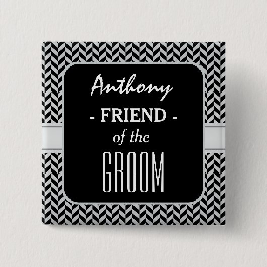 FREUND DES GROOM Trendy Hahnentrittmuster A09 Button (Vorderseite)