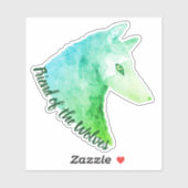 Freund des Wolfen Grüner Wasserfarben Wolf Aufkleber (Blatt)