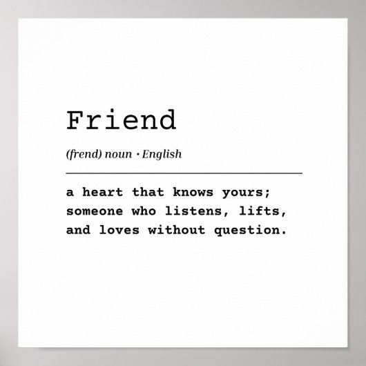 Freund - Ein Herz, das dich kennt Poster (Vorne)