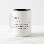Freund - Ein Herz, das dich kennt Zweifarbige Tasse (Vorderseite Links)