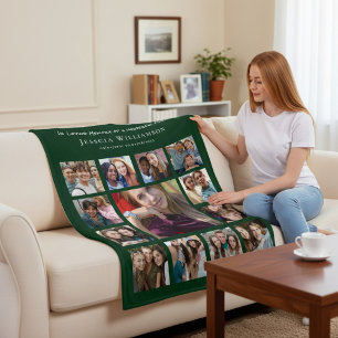 Freund Erinnerungs-Collage Grüne Fleece-Decke Fleecedecke
