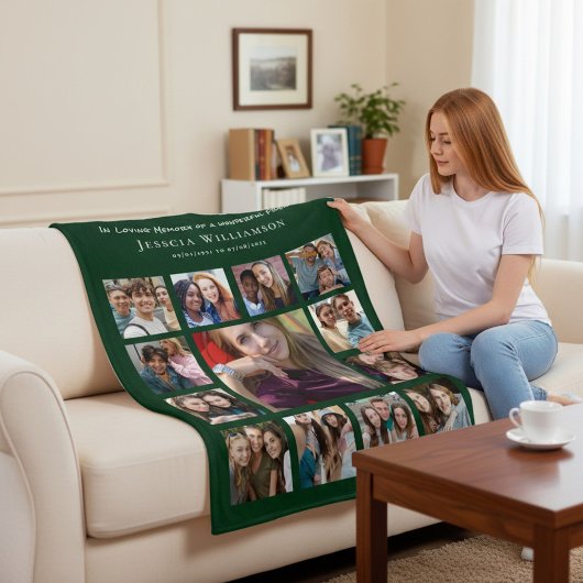 Freund Erinnerungs-Collage Grüne Fleece-Decke Fleecedecke