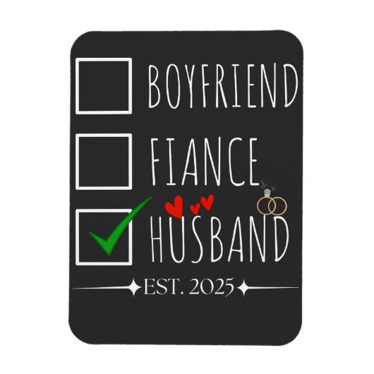 Freund Fiancé Husband Est. 2025 nur verheiratet Magnet (Vertikal)