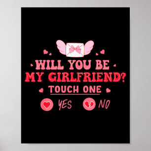 Freund fragt sie, wirst du meine Valentinsfreundin Poster
