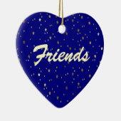 Freund-für immer blaue goldene keramikornament (Rechts)