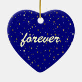 Freund-für immer blaue goldene keramikornament (Hinten)