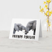 Freund-für immer Elefantumarmen/küssend Karte (Gelbe Blume)