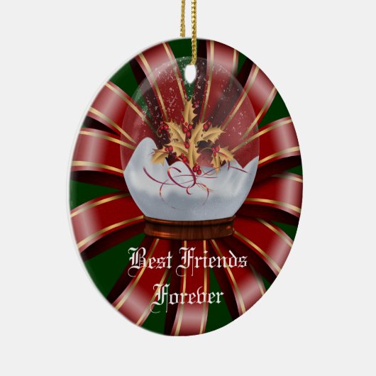 Freund-für immer Herz-Weihnachtsverzierung Keramik Ornament (Rechts)