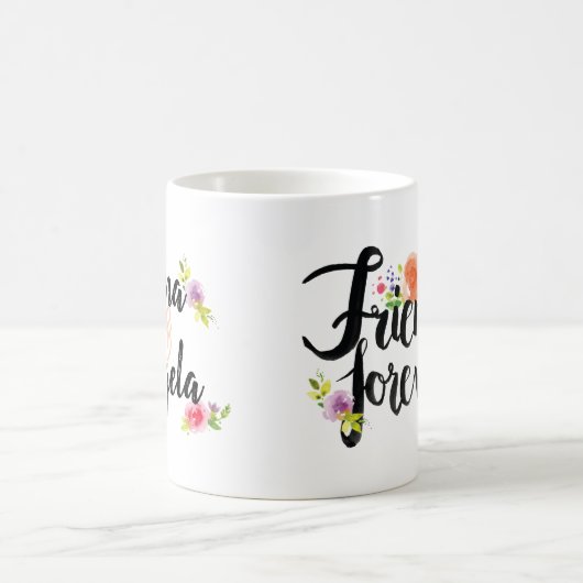 Freund-für immer Tasse mit Blumen (Mittel)