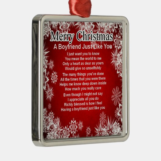 Freund-Gedicht - Weihnachtsentwurf Silbernes Ornament (Rechts)