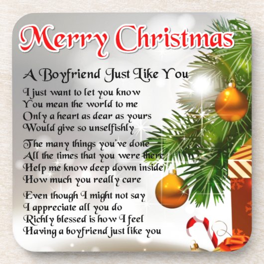 Freund-Gedicht - Weihnachtsentwurf Untersetzer (Vorderseite)