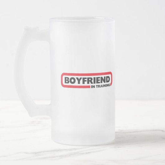Freund im Training - Valentinsgruß-Geschenk Mattglas Bierglas (Links)