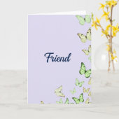 Freund Indigo Script Card Karte (Gelbe Blume)